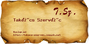 Takács Szervác névjegykártya